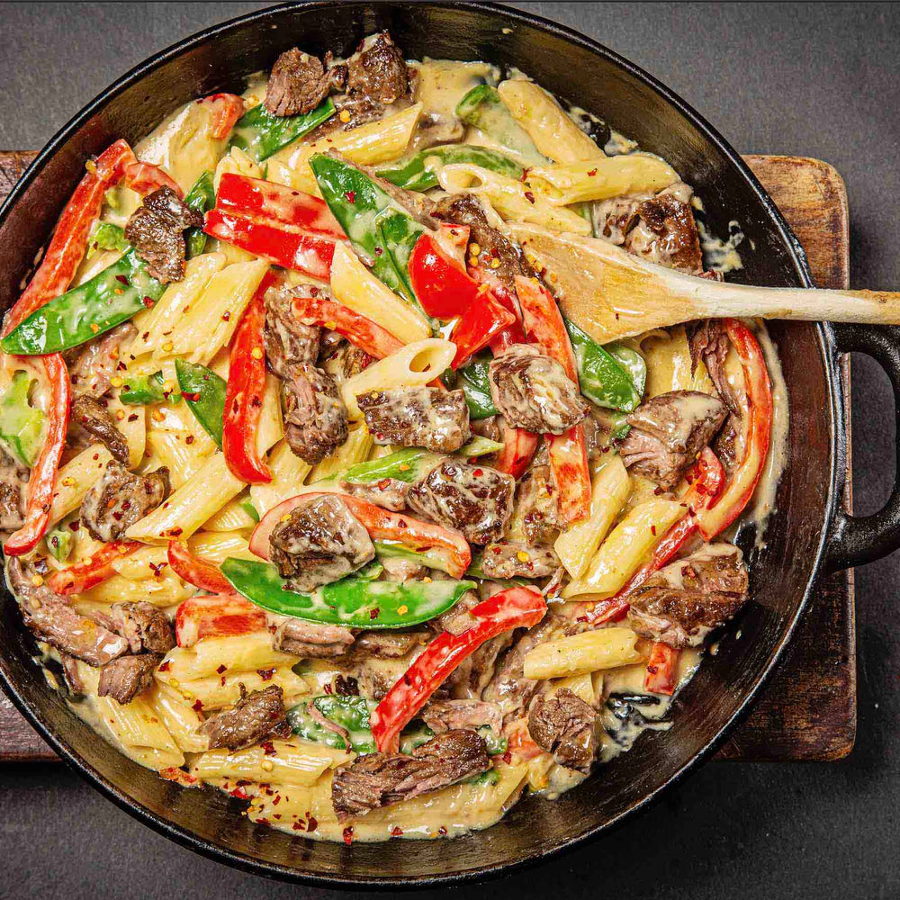 Creamy Ostrich Pasta