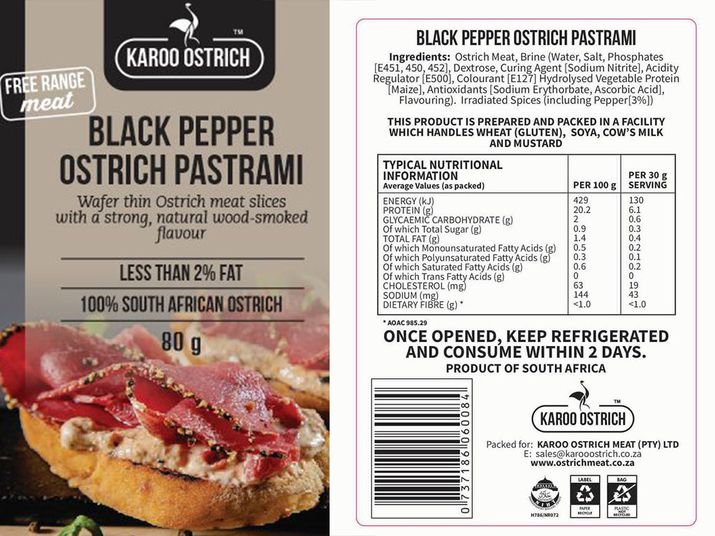 Black Pepper Ostrich Pastrami