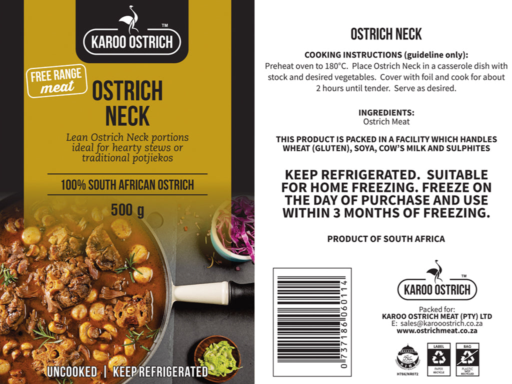 Ostrich Neck - Ostrich Meat - Karoo Ostrich Meat